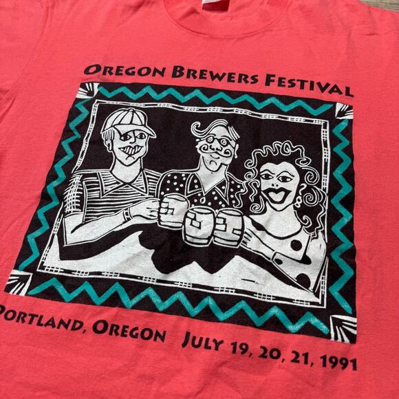 Vintage 90s Oregon Brewers Festival Staff Shirt Stedman Tag Mens L Single Stitch - Picture 4 of 7
